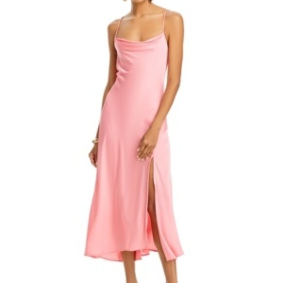 ASTR the Label Strappy Cowl Neck Satin Slip Midi Dress Strawberry | NWT | XL - Picture 1 of 5